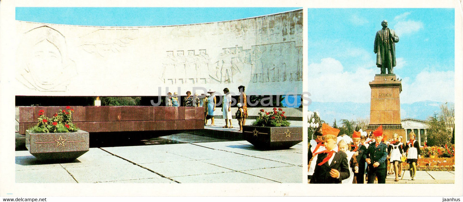 Yalta - Memorial to the Heroes of the Civil War on Glory Hill - monument to Lenin Crimea - 1985 - Ukraine USSR - unused - JH Postcards