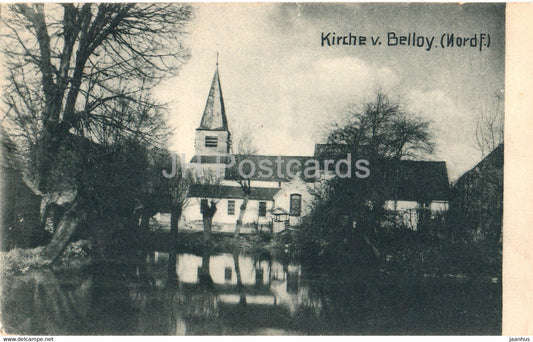 Kirche v Belloy - Bayer Minenwerfer Korp - Feldpost - old postcard - 1917 - France - used - JH Postcards