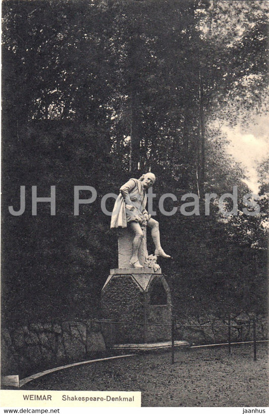 Weimar - Shakespeare Denkmal - monument - 146 - old postcard - Germany - unused - JH Postcards