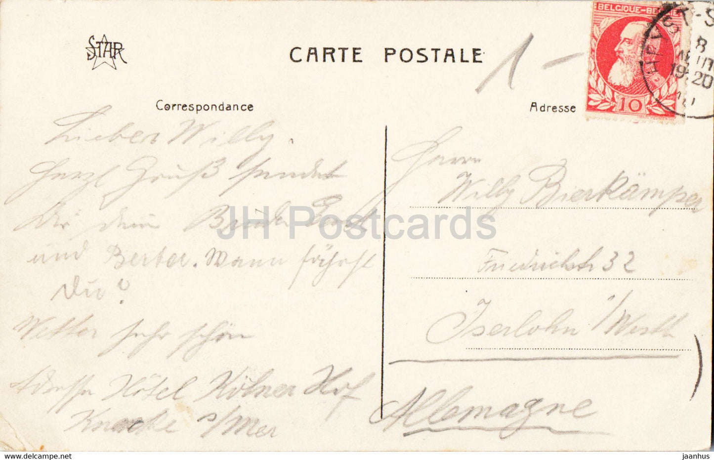Knocke - Knokke - Coup d'oeil de la Mer a travers les Dunes - 988 - carte postale ancienne - 1920 - Belgique - occasion