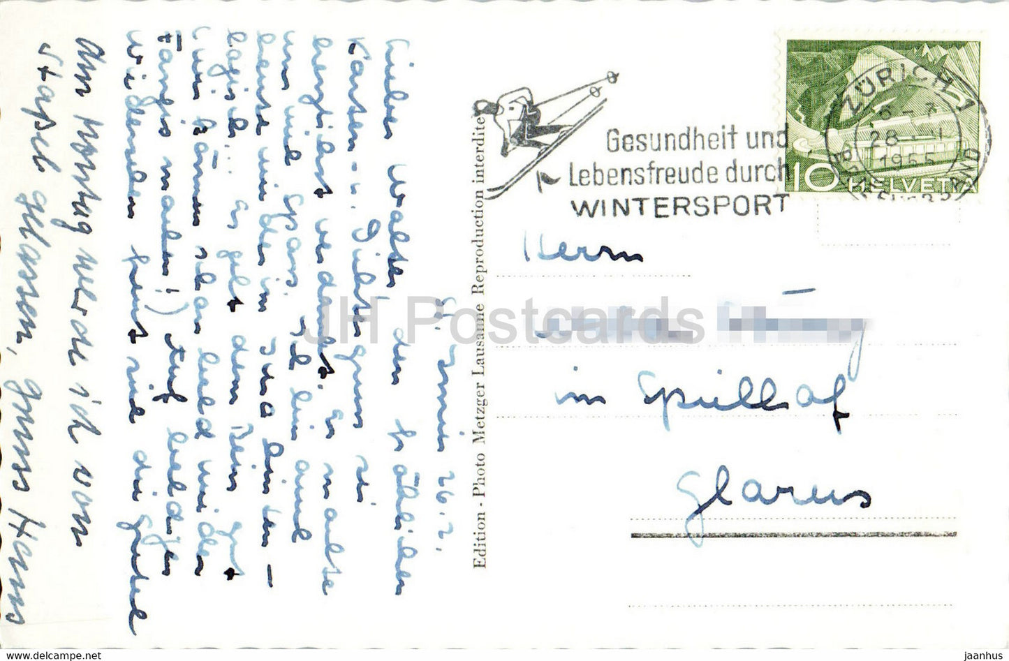 St. Imier - Combe Grede et Chasseral - 2661 - alte Postkarte - 1955 - Schweiz - gebraucht