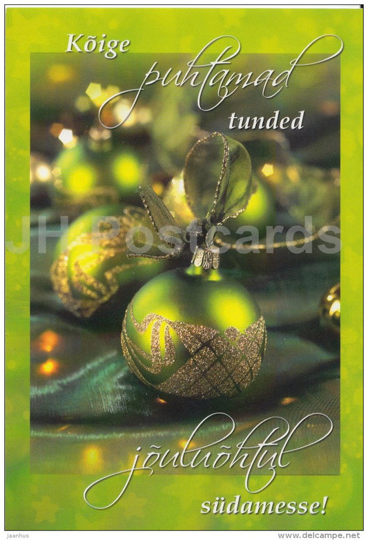 Christmas Greeting Card - decorations - Estonia - used in 2000s - JH Postcards