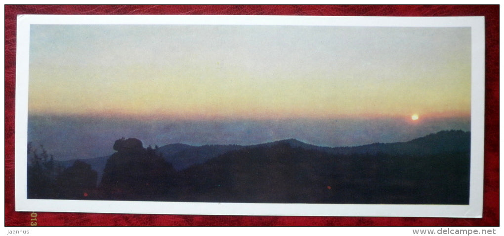 evening sunset - Stolby National Nature Reserve - Siberia - 1978 - Russia USSR - unused - JH Postcards