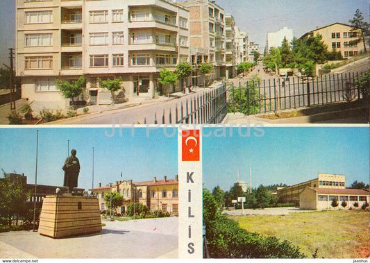 Kilis - Gaziantep - monument - streets - multiview - 1987 - Turkey - used - JH Postcards