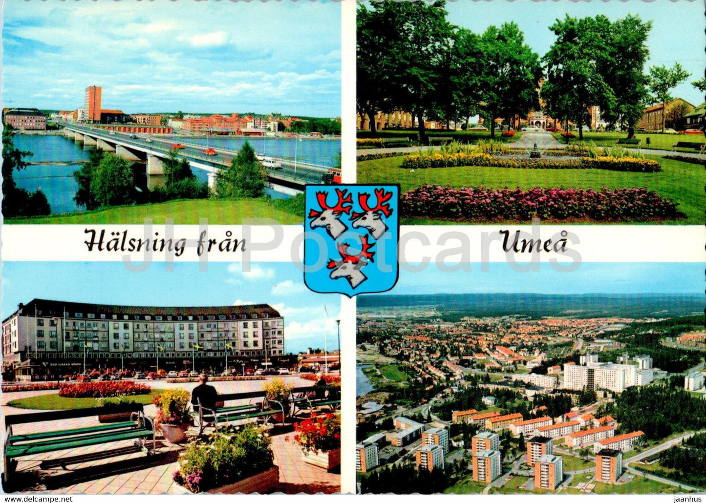Halsning fran Umea - multiview - 440 - Sweden - unused - JH Postcards