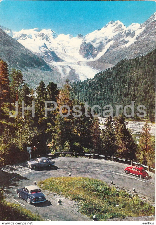 Piz Bernina - Boval und Morteratschgletscher - car - Switzerland - unused - JH Postcards