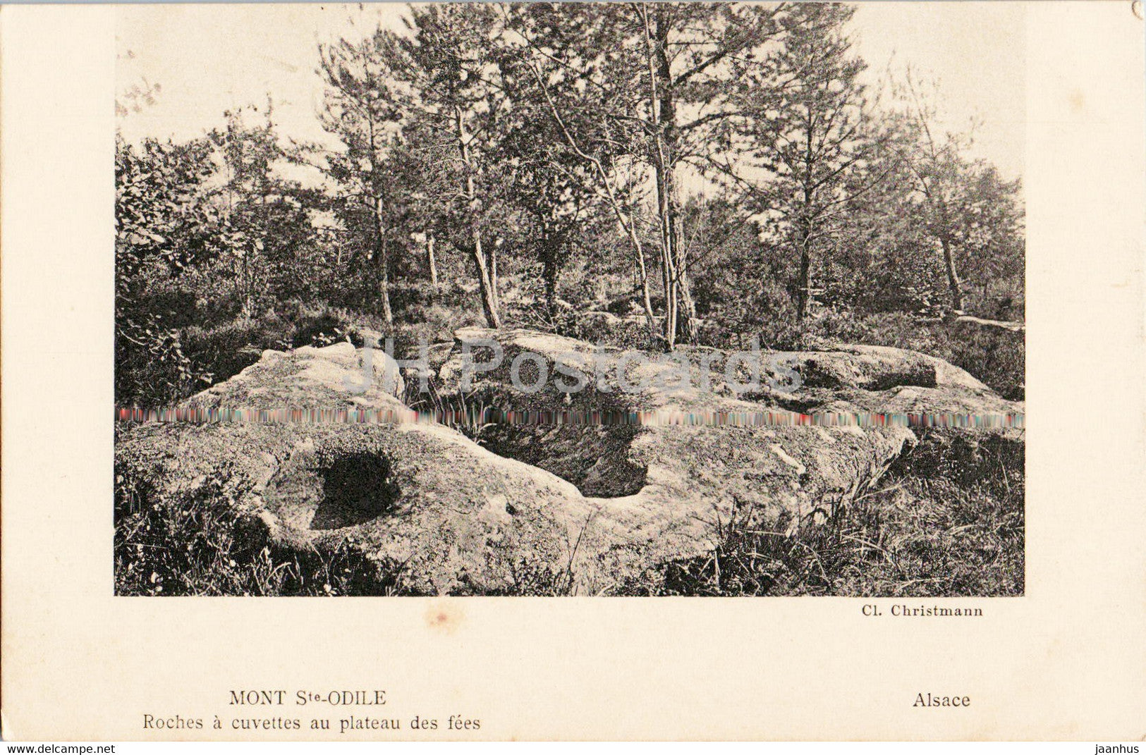 Mont Sainte Odile - Roches a cuvettes au plateau des fees - Alsace - old postcard - 1921 - France - used - JH Postcards