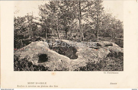 Mont Sainte Odile - Roches a cuvettes au plateau des fees - Alsace - old postcard - 1921 - France - used - JH Postcards