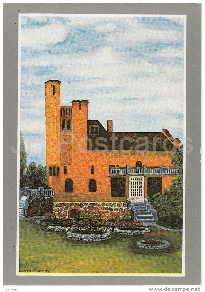 painting by V. Huusi - Jäneda Mansion , 1983 - Estonian art - 1992 - Estonia - unused - JH Postcards