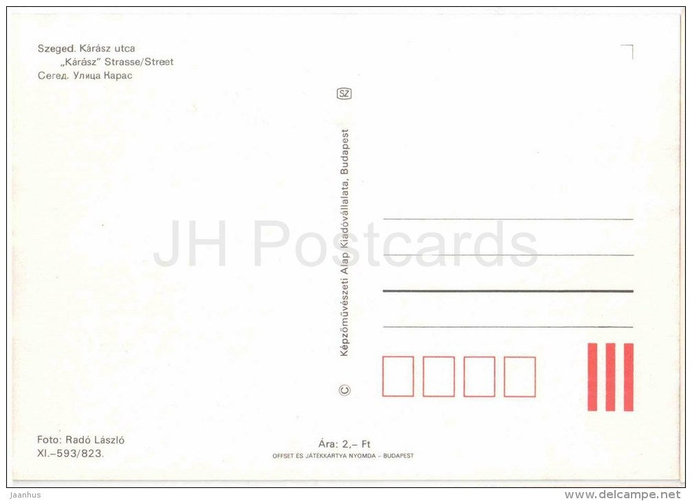 Karasz street - Szeged - 593/823 - Hungary - unused - JH Postcards