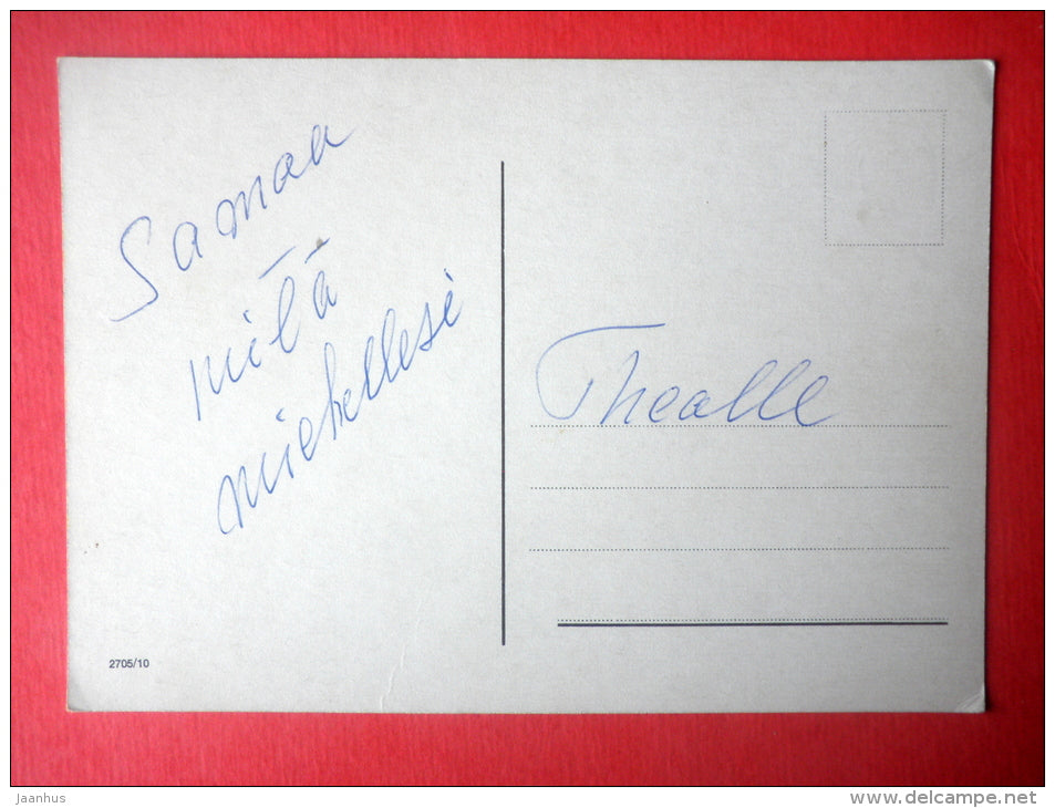 illustration - girl - butterfly - 2705/10 - circulated in Finland - JH Postcards