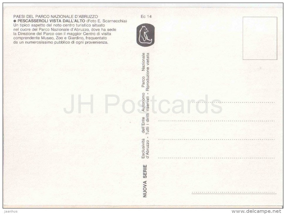 Pescasseroli Vista Dall´Alto - Paesi del Parco Nazionale D´Abruzzo - Ec 14 - Italia - Italy - unused - JH Postcards
