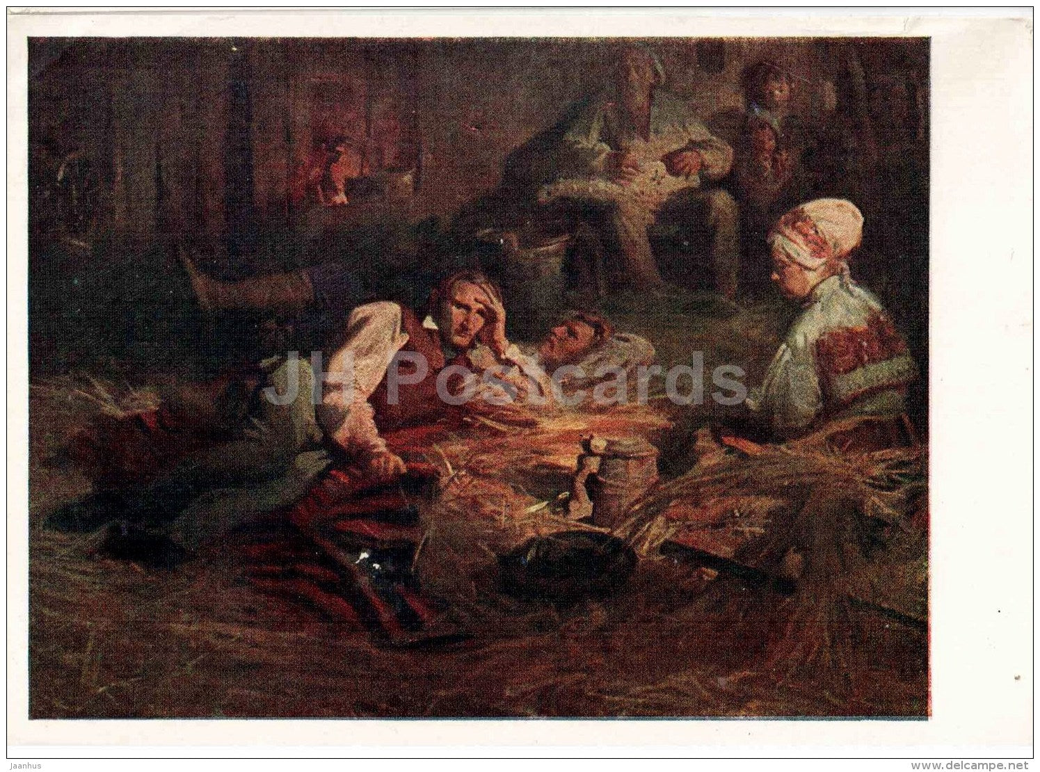 painting by A. Viidalepp - dr. Fr. Kreutzwald collecting folk tales - Estonian art - 1958 - Russia USSR - unused - JH Postcards
