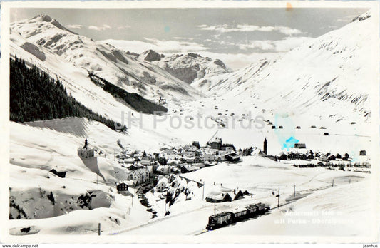 Andermatt 1440 m mit Furka Oberalpbahn - train - railway - 5011 - old postcard - Switzerland - used - JH Postcards