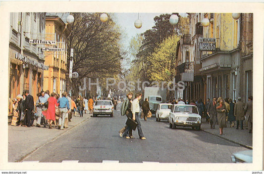Jurmala - Joma street at Majori - car Volga - Zhiguli - 1981 - Latvia USSR - unused