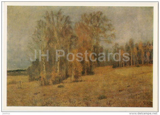 painting by I. Levitan - October , 1891 - landscape - Russian art - 1974 - Russia USSR - unused - JH Postcards