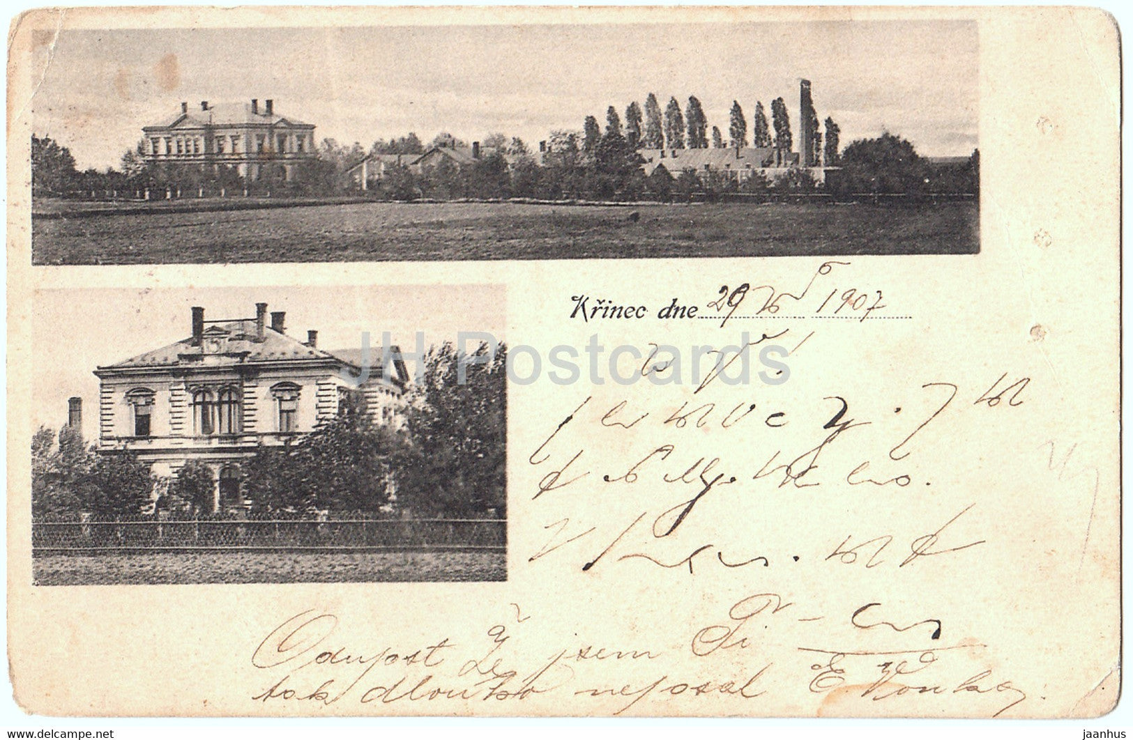 Krinec dne - old postcard - 1907 - Czech Republic - used - JH Postcards