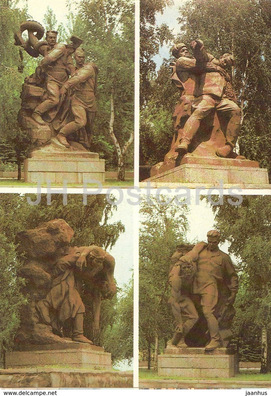 Volgograd - Sculptures at Heroes Square - Stalingrad Battle Memorial - postal stationery - 1984 - Russia USSR - unused - JH Postcards