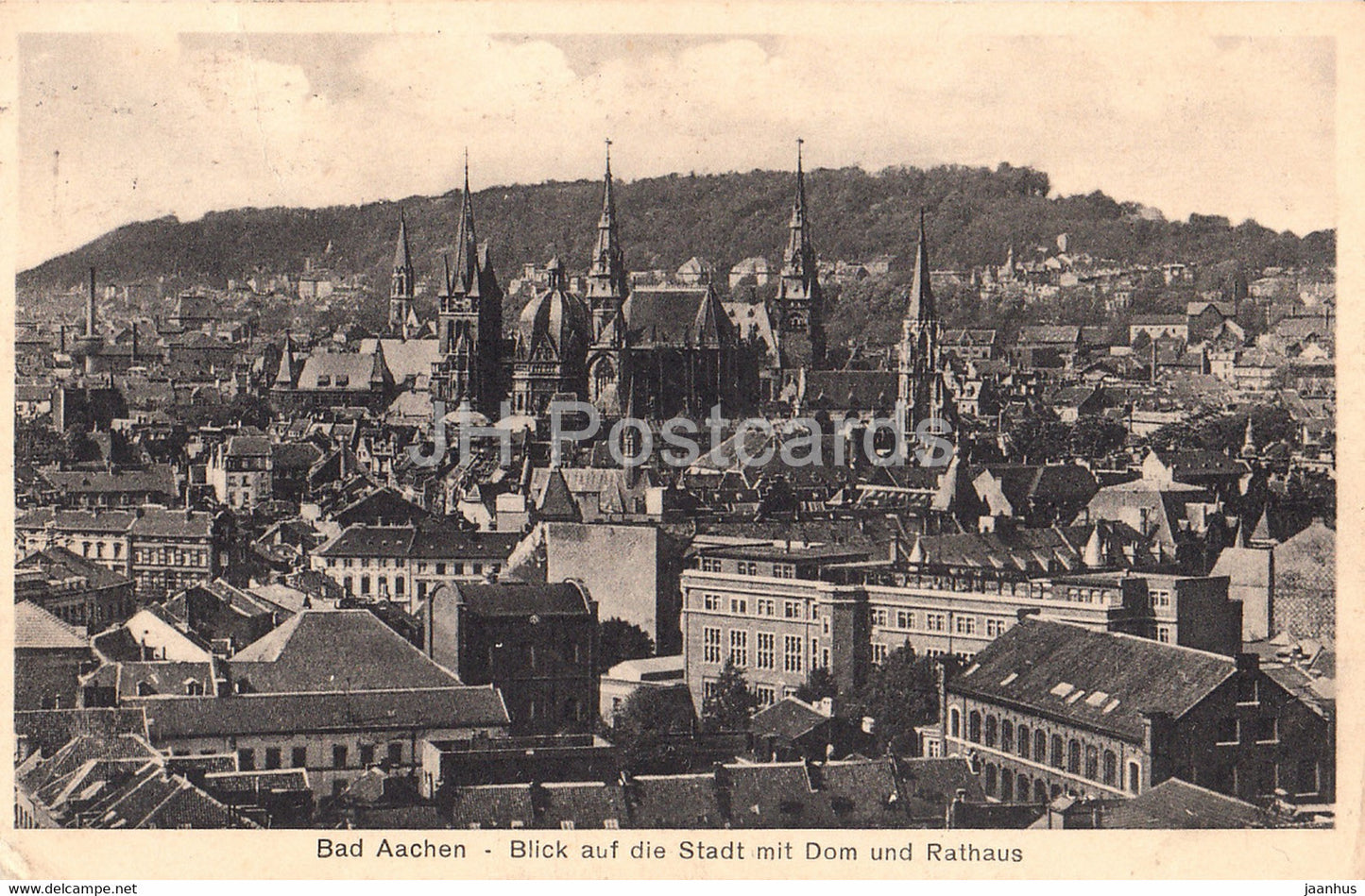 Bad Aachen - Blick auf die Stadt mit Dom und Rathaus - 69 - old postcard - 1938 - Germany - used - JH Postcards