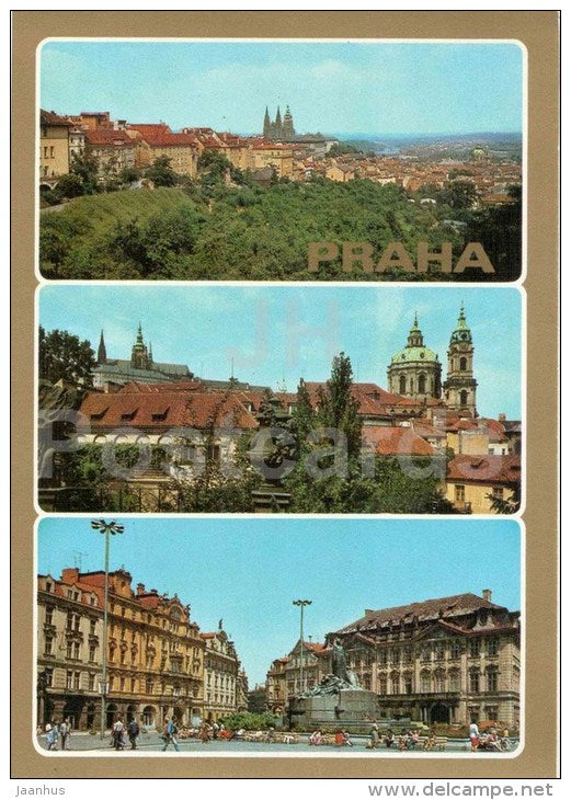 panorama of Prague castle from Petrin mountain - Prague castle - Praha - Prague - Czechoslovakia - Czech - unused - JH Postcards