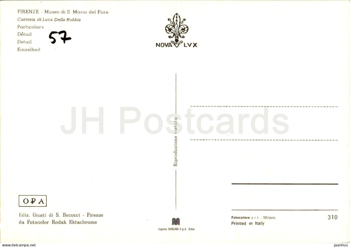 Firenze - Museo di S Maria del Fiore - Cantoria di Luca della Robbia - Particolare - Detail - 310 - Italy - used