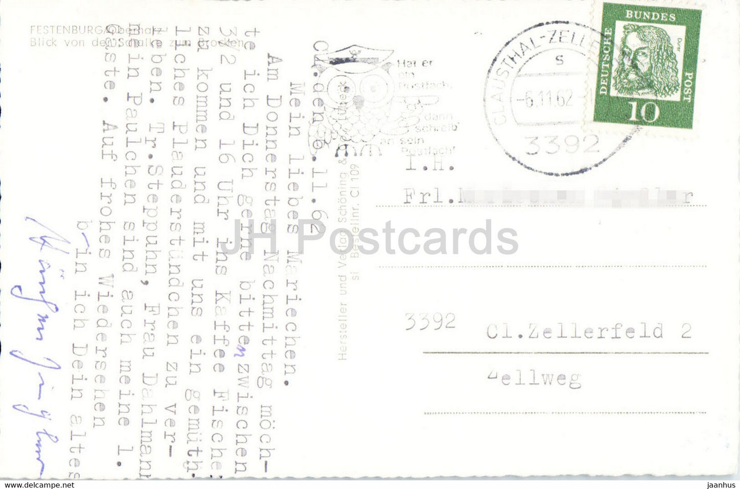 Festenburg - Blick von der Schalke zum Brocken - 1962 - Germany - used