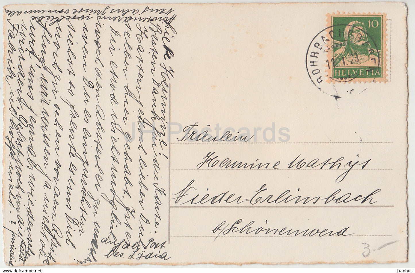 Blumen in einer Vase - Mohn - Blumen - furchte dich nicht denn ich bin mit Dir Illustration - alte Postkarte - 1928 - gebraucht