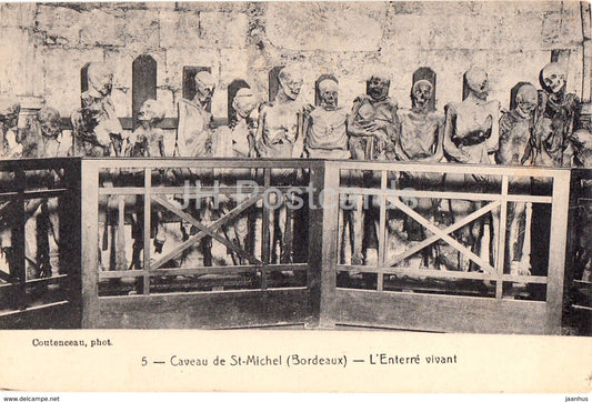 Caveau de St Michel Bordeaux - L'Enterre vivant - 5 - old postcard - France - unused - JH Postcards