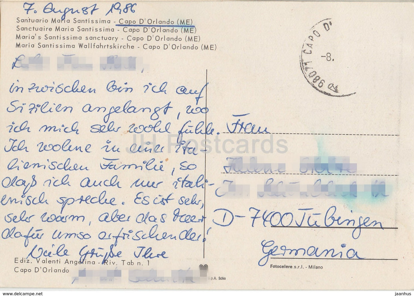 Capo D'Orlando - Santuario Maria Santissima - sanctuaire - Italie - utilisé
