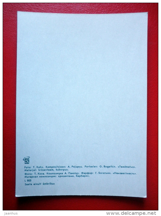 Ikebana Compositions - "Ignorance" - flowers - USSR - 1981 - used - JH Postcards