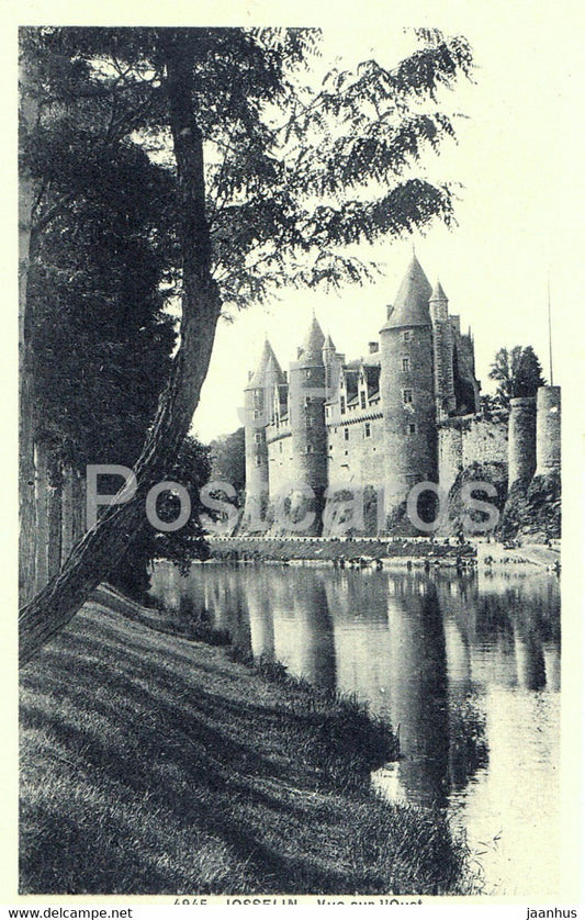 Josselin - Vue sur l'Oust - 4945 - castle - old postcard - France - unused - JH Postcards