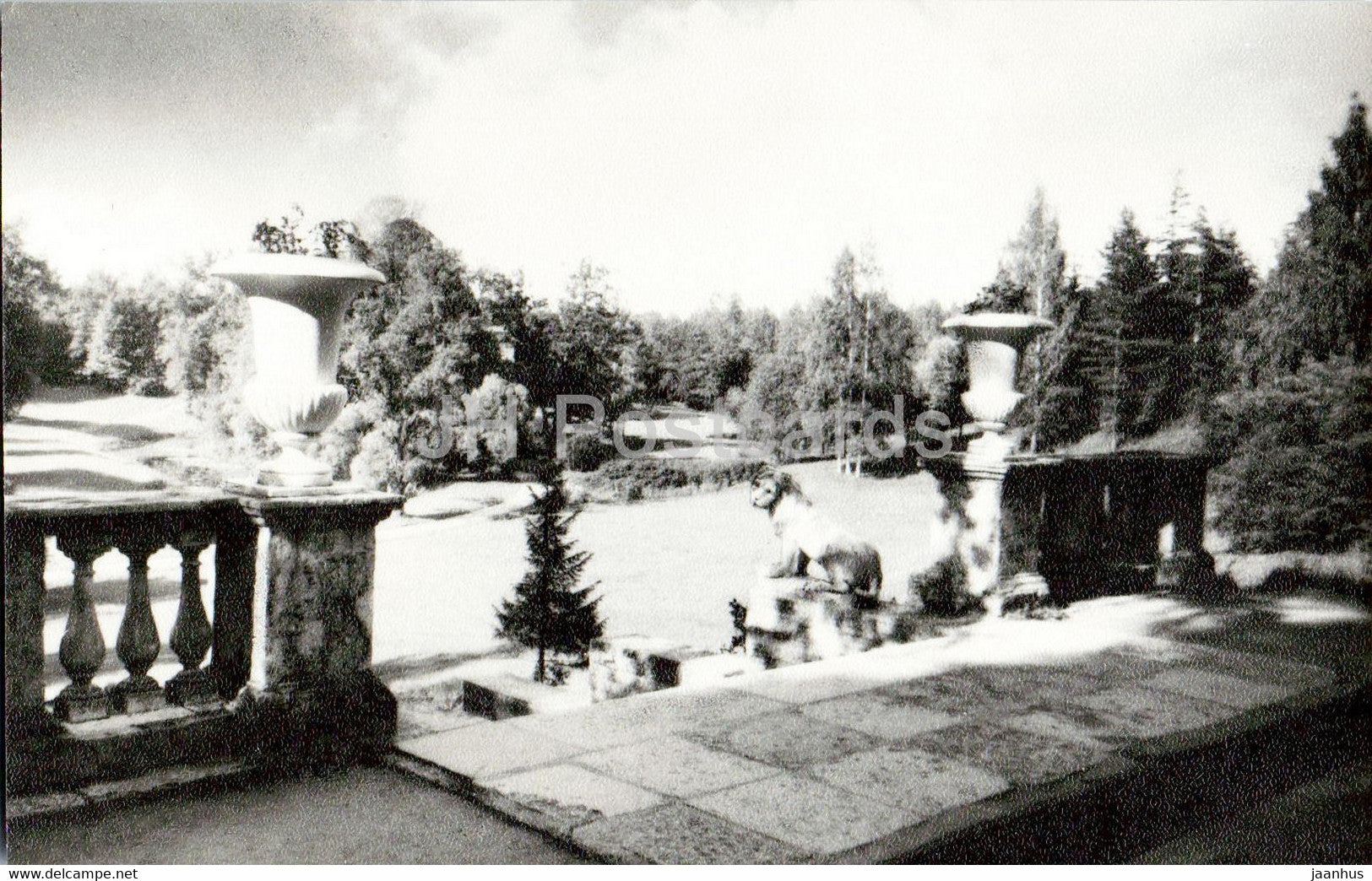 Pavlovsk Park - Large stone staircase - Marble Lions - 1984 - Russia USSR - unused - JH Postcards