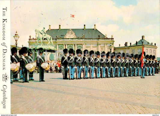 Copenhagen - Kobenhavn - The Royal Guard in Blue Dress - T 46 - 1976 - Denmark - used - JH Postcards