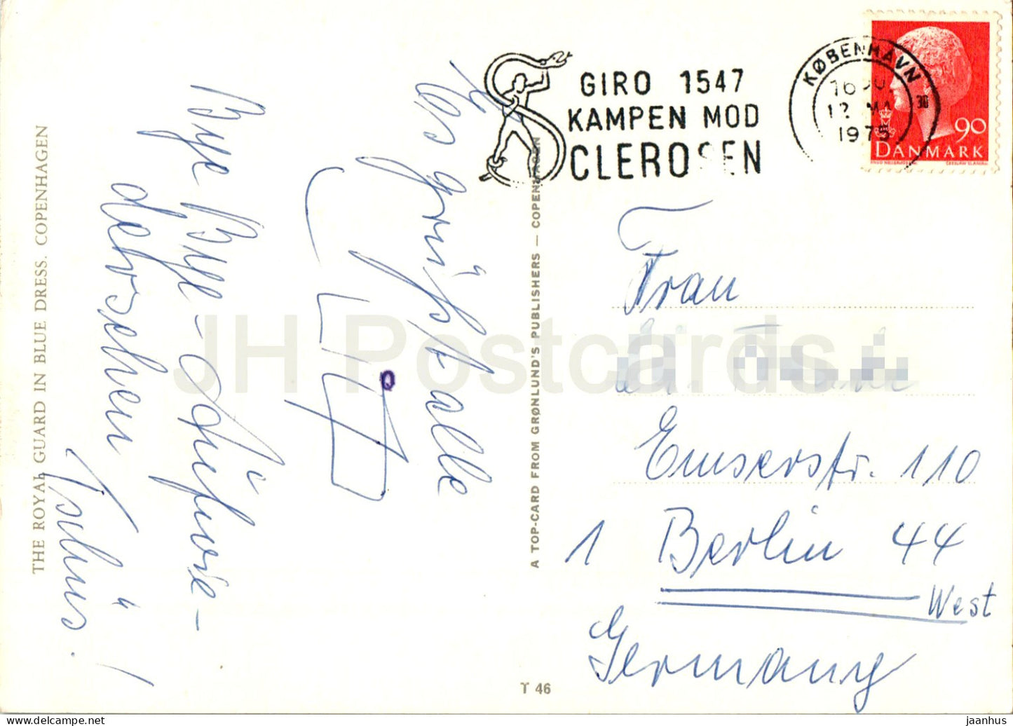 Copenhague - Kobenhavn - La Garde royale en robe bleue - T 46 - 1976 - Danemark - occasion 
