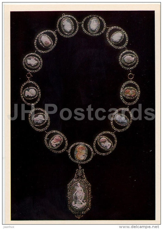 Parure (Necklace) with Cameos , Paris - Agates - Jewellery - 1985 - Russia USSR - unused - JH Postcards