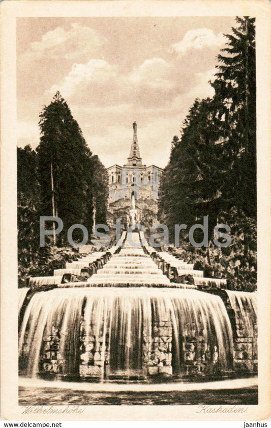 Wilhelmshohe - Kaskaden - old postcard - 1921 - Germany - used - JH Postcards