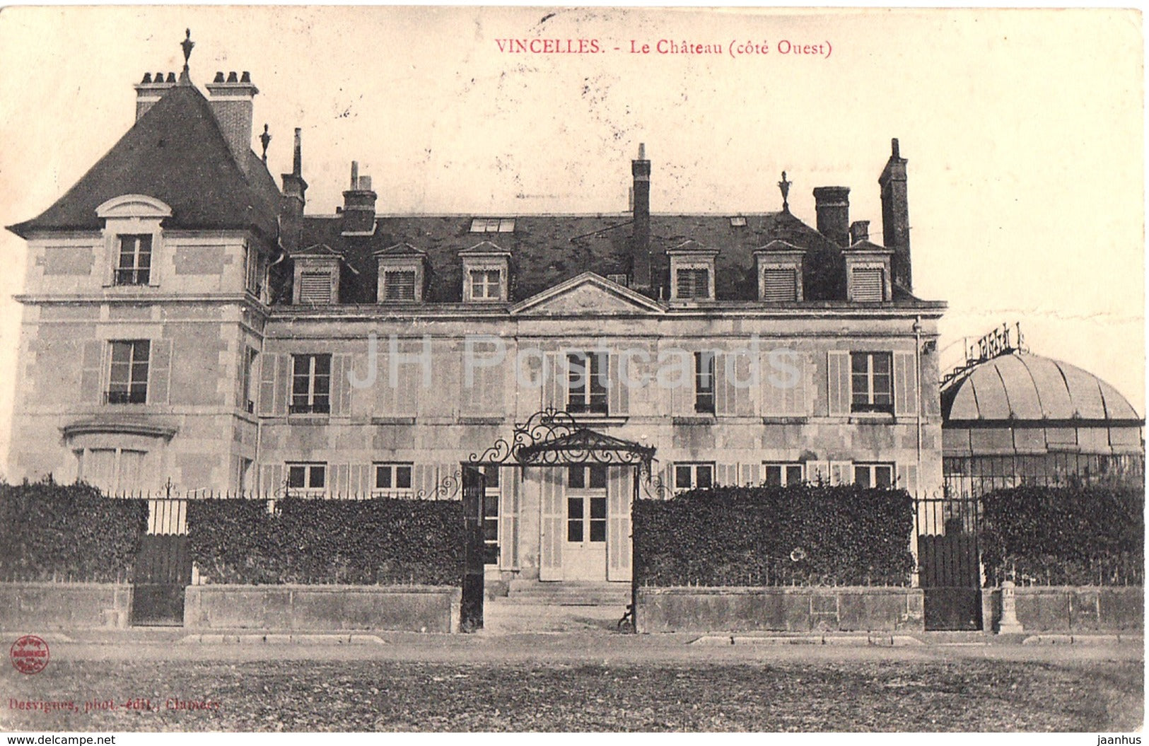 Vincelles - Le Chateau - cote Ouest - castle - old postcard - 1907 - France - used