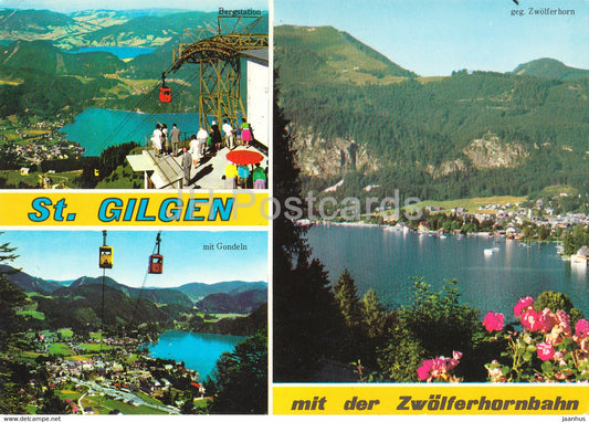 St Gilgen mit der Zwolferhornbahn - Bergstation - mit Gondeln - multiview - Austria - unused - JH Postcards