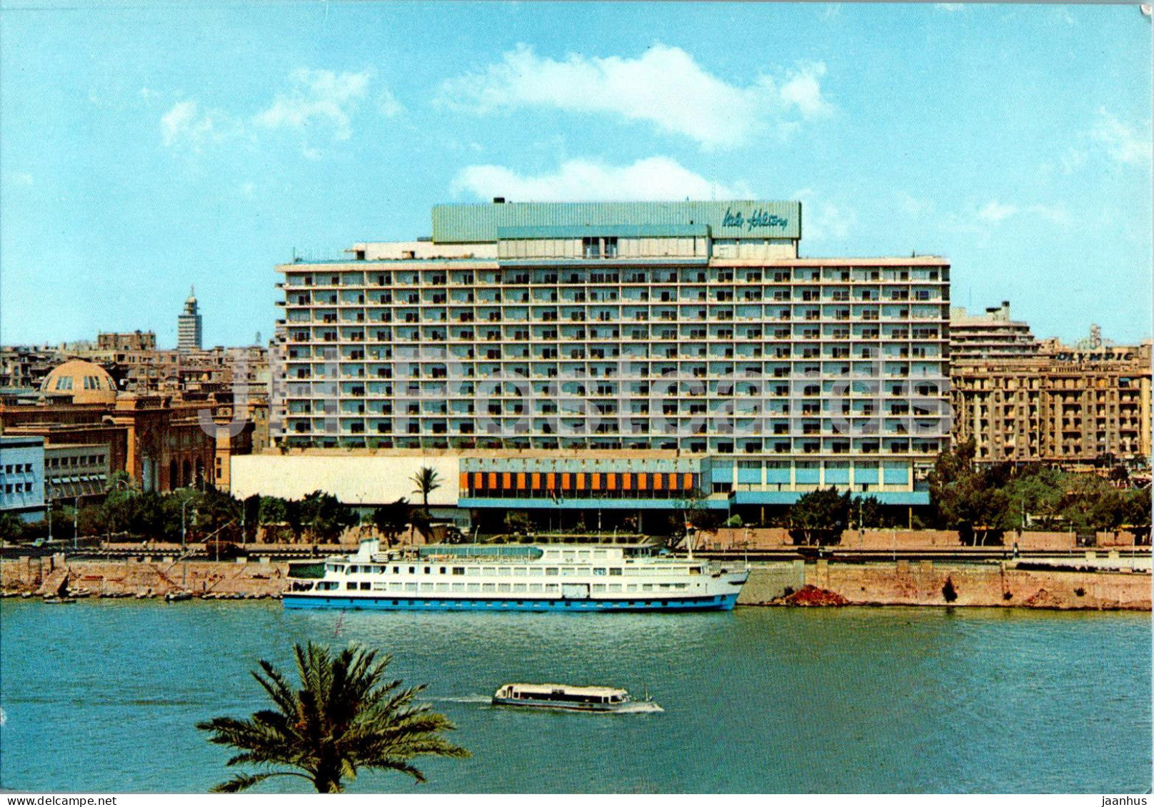 Cairo - Nile Hilton Hotel and the Isis Floating Hotel - ship - 17 - Egypt - unused - JH Postcards