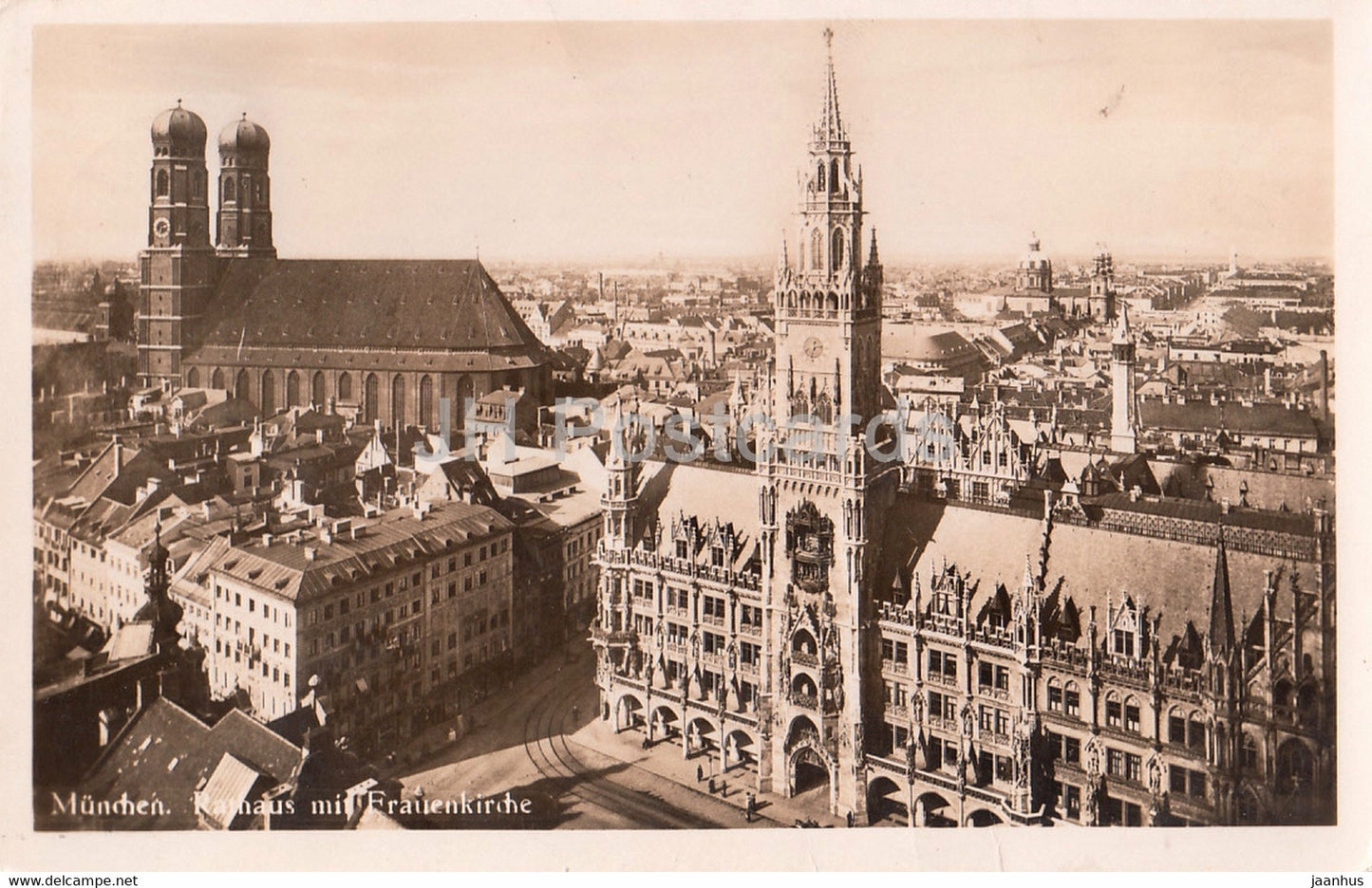 Munchen - Rathaus mit Frauenkirche - Munich - 140 - old postcard - 1939 - Germany - used - JH Postcards