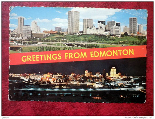 Greetings from Edmonton - panoramic view at city - Alberta - sent in 1982 - Canada - used - JH Postcards