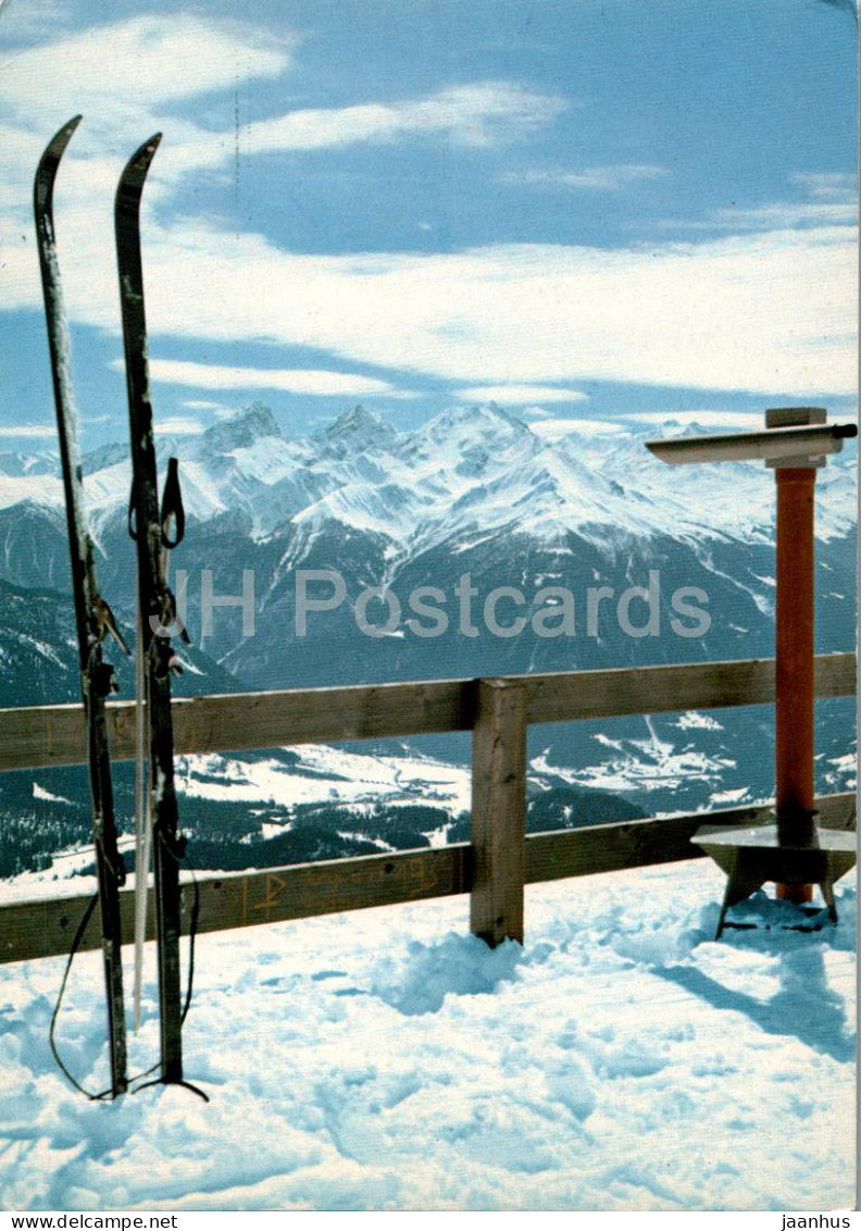 Lenzerheide GR - Blick vom Piz Scalottas auf Bergunerstocke und Piz d'Err - skiing - 2718 - Switzerland - used - JH Postcards