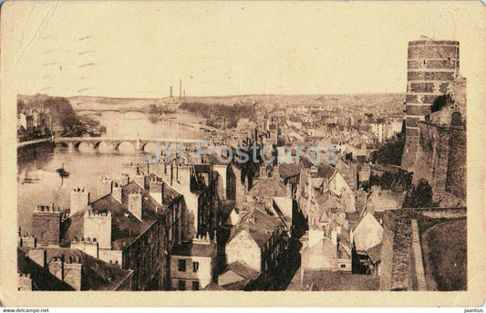 Angers - Vue Generale - La Maine - La Grande Tour Nord du Chateau - old postcard - 1936 - France - used - JH Postcards