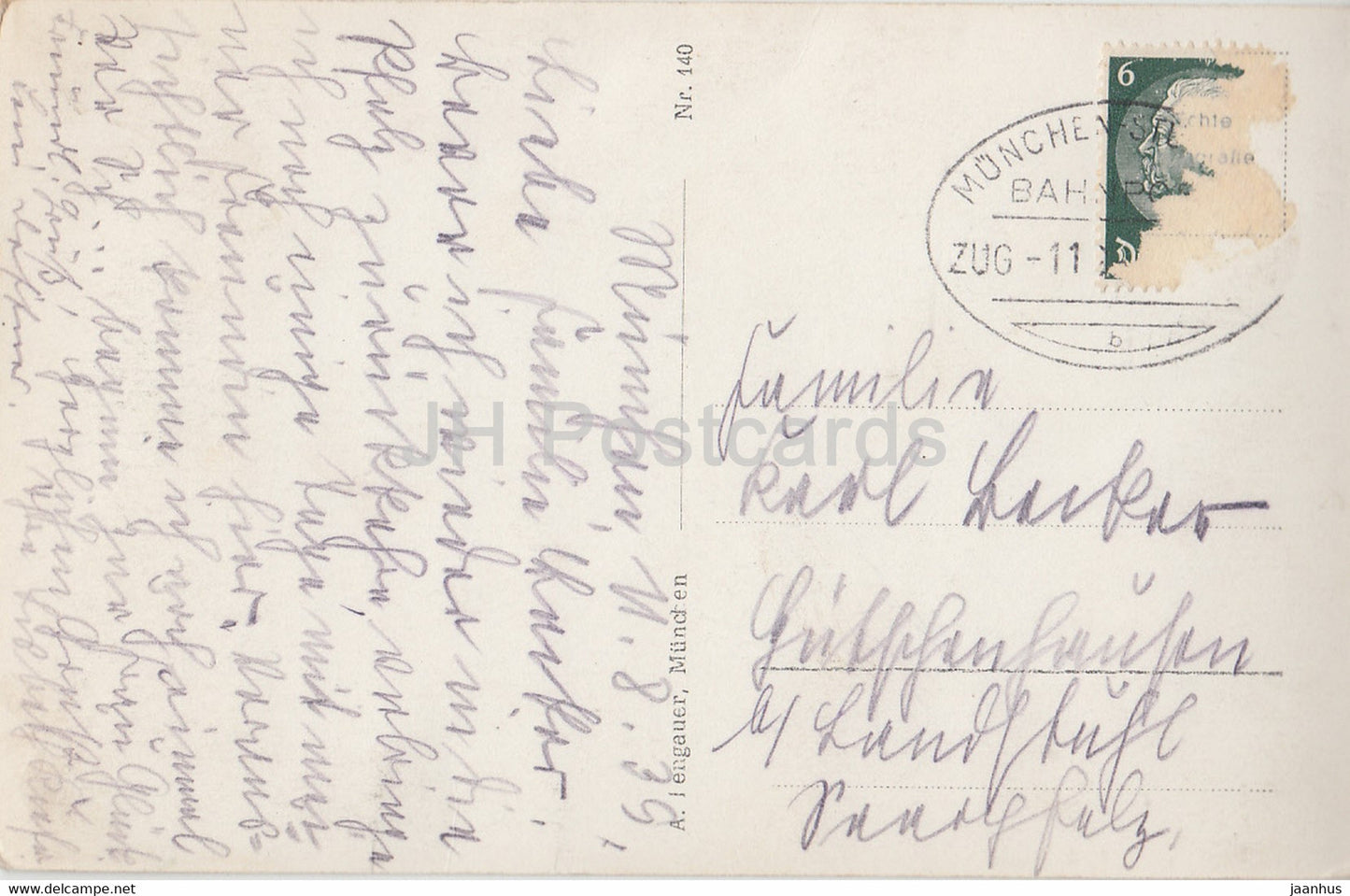 Munchen - Rathaus mit Frauenkirche - Munich - 140 - carte postale ancienne - 1939 - Allemagne - utilisé