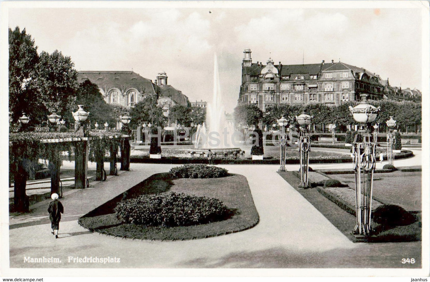 Mannheim - Friedrichsplatz - old postcard - Germany - used - JH Postcards