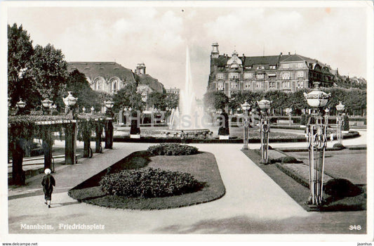 Mannheim - Friedrichsplatz - old postcard - Germany - used - JH Postcards