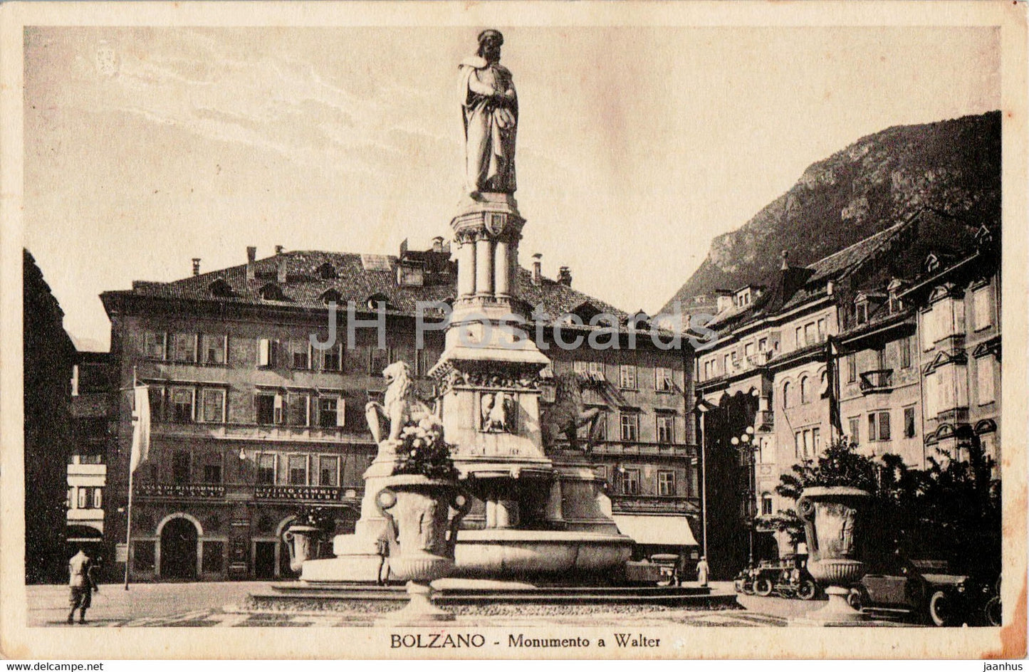 Bolzano - Monumento a Walter - monument - old postcard - 1931 - Italy - used - JH Postcards
