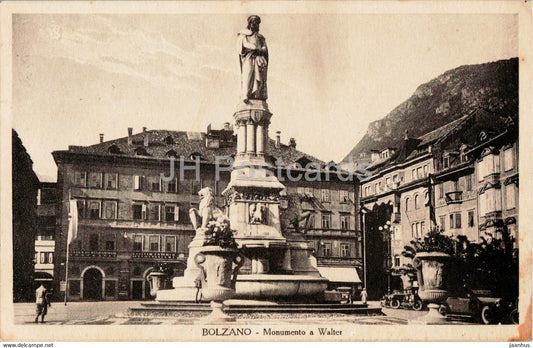 Bolzano - Monumento a Walter - monument - old postcard - 1931 - Italy - used - JH Postcards