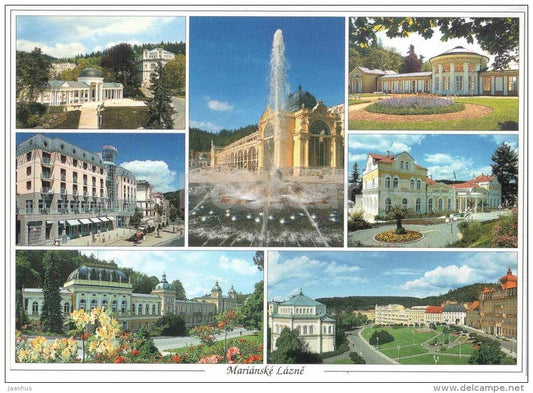 Marianske Lazne - Marienbad - spa - architecture - fountain - Czech Rwpublic - unused - JH Postcards