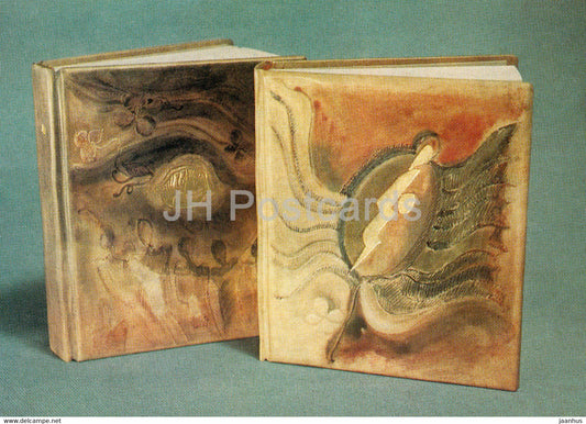 Estonian Leather Art - Covers for Diaries Spring and Light by Aino Lehis - Estonian art - 1975 - Russia USSR - unused - JH Postcards